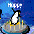 Dancing Penguins Wishing Happy B&rsquo;day!
