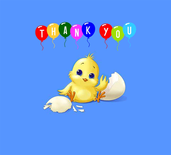 Cute Chick Birthday Thank You Wishes.