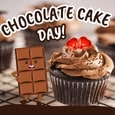 Cute Chocolate Cake Day Wishes.