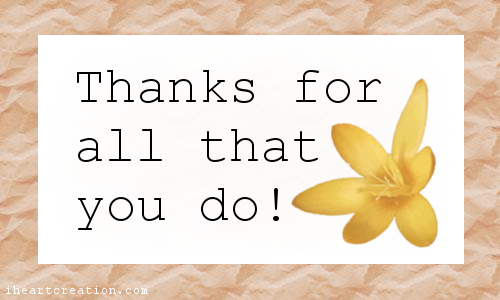 For All That You Do.