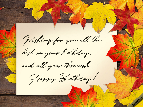 Autumn Birthday Wishes.